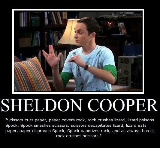 Sheldon Cooper Game Of Rock Paper Scissors