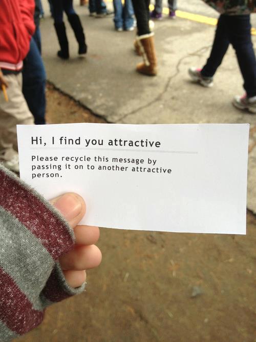 Hi, I find you attractive - The message