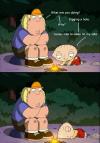 Chris and Stewie Griffin in the woods 