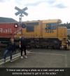Photo bomb - Train driver