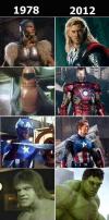 Superheroes from 1978 and 2012